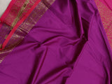 Purple Banarasi Handloom Soft Silk Saree - Aura Benaras