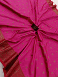 Rani Pink Banarasi Handloom Soft Silk Saree - Aura Benaras