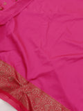 Rani Pink Banarasi Handloom Soft Silk Saree - Aura Benaras