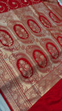 Red Banarasi Handloom Satin Silk Saree