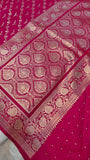 Rani Pink Banarasi Handloom Satin SIlk Saree - Aura Benaras