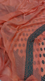 Peach Shade Khaddi Chiffon Banarasi Handloom Saree - Aura Benaras