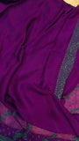 Purple Shade Khaddi Chiffon Banarasi Handloom Saree - Aura Benaras