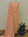 Peach Banarasi Khaddi Georgette Suit - Aura Benaras