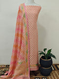 Pink Banarasi Khaddi Georgette Suit - Aura Benaras