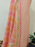 Pink Banarasi Khaddi Georgette Suit - Aura Benaras