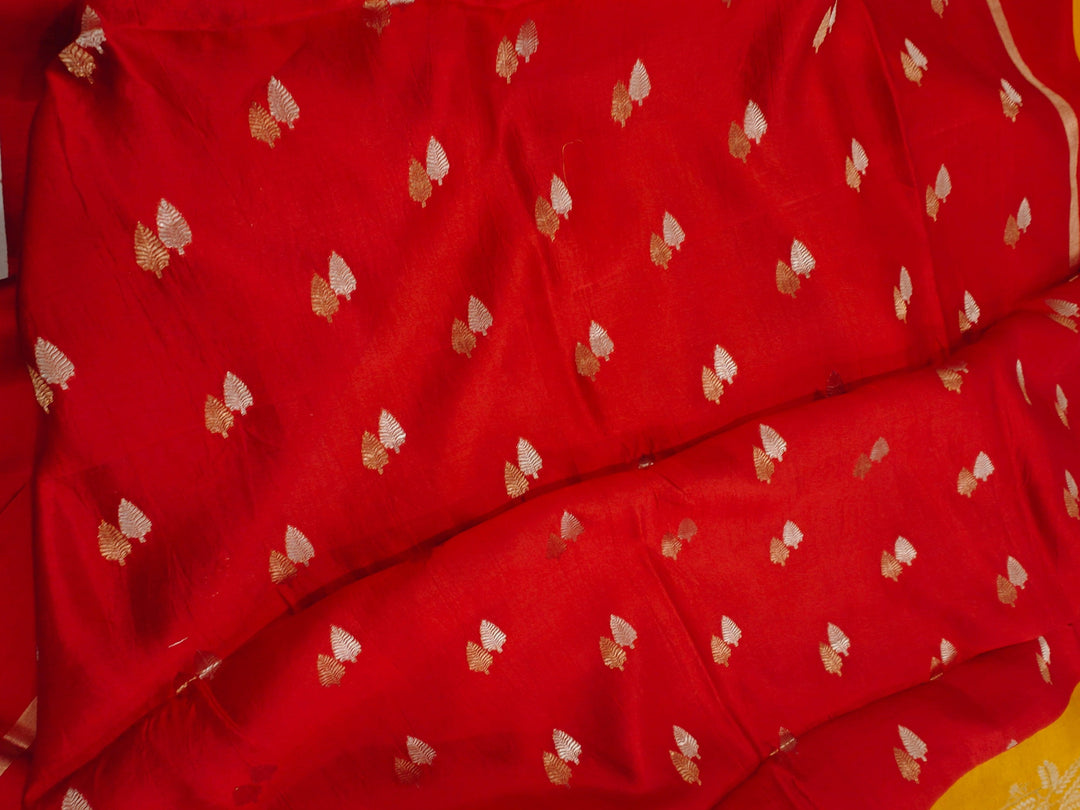 Yellow Pure Banarasi Handloom Silk Saree - Aura Benaras