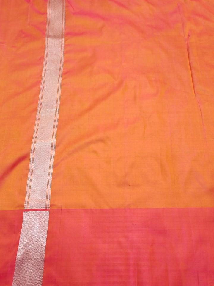 Yellow Katan Silk Banarasi Saree with Kadhwa & Meena Border