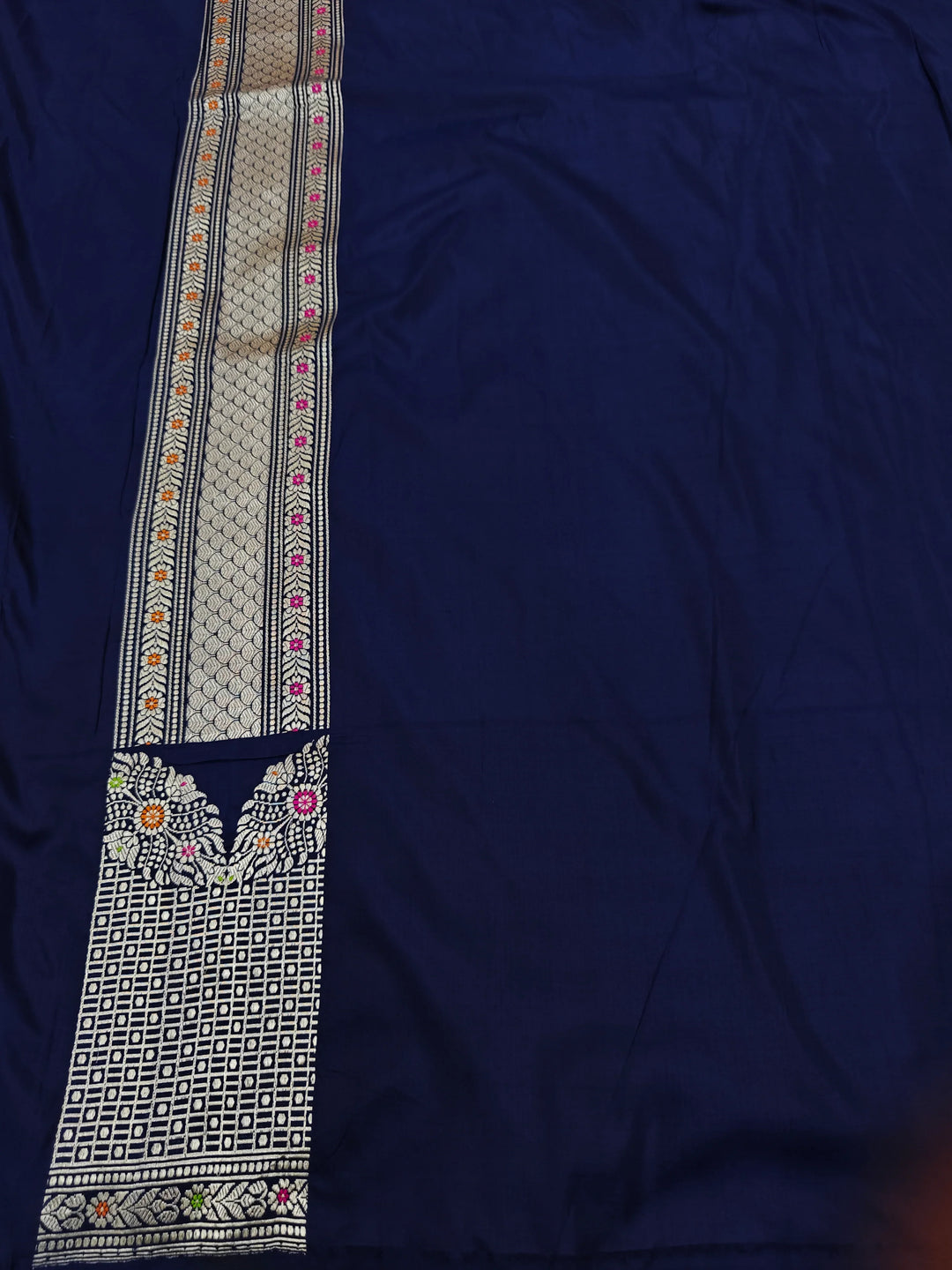 Brown Katan Silk Banarasi Saree with Kadhwa & Meena Border