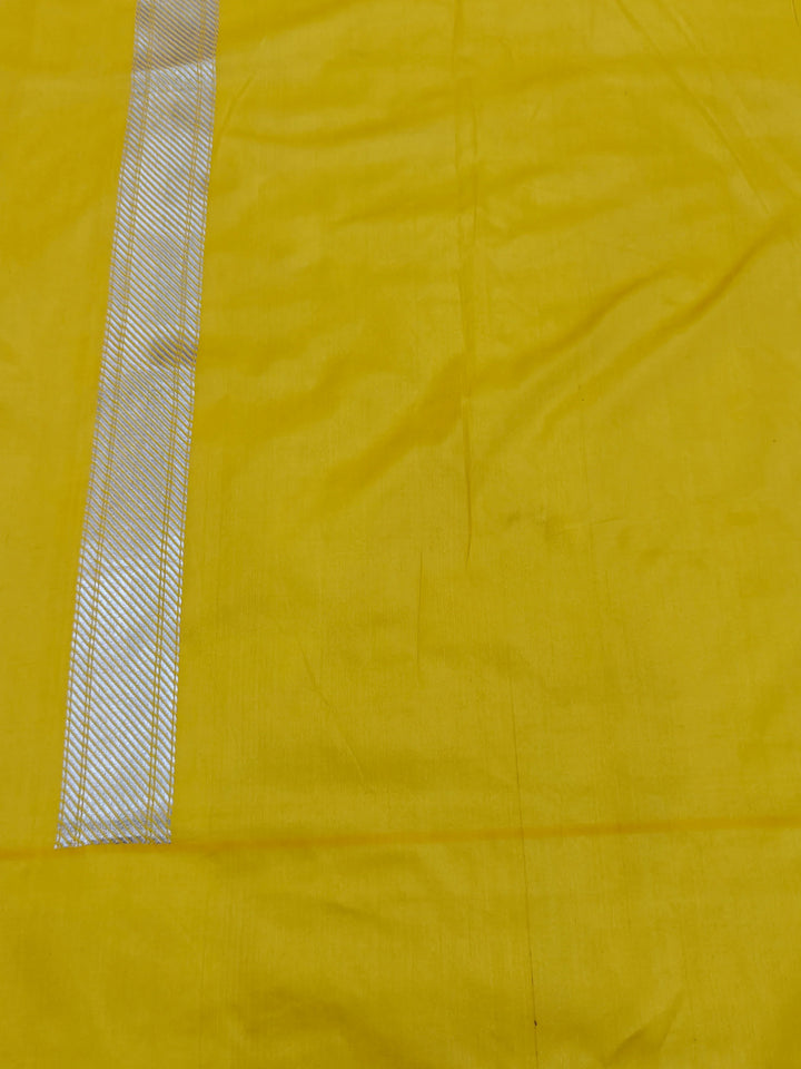 Grey Katan Silk Banarasi Saree with Kadhwa & Meena Border