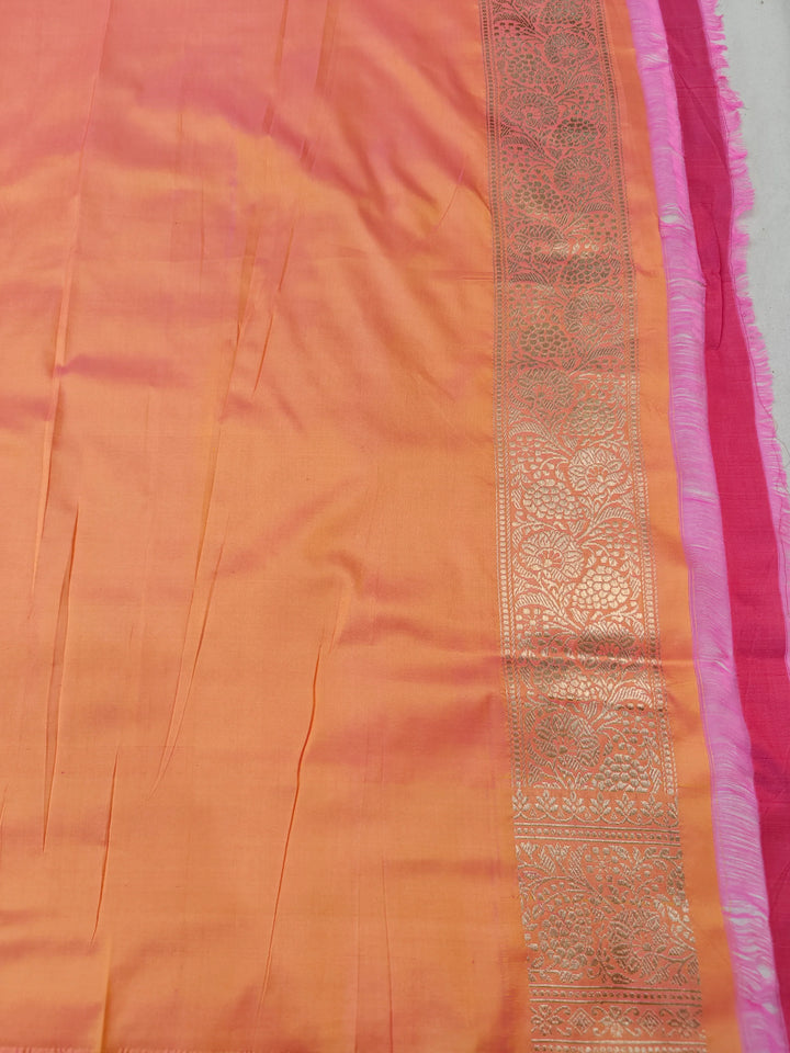 Yellow Pure Katan Silk Handloom Banarasi Saree