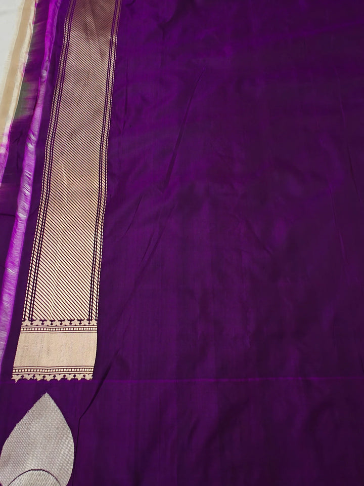 Pastel Orange Pure Katan Silk Handloom Banarasi Saree