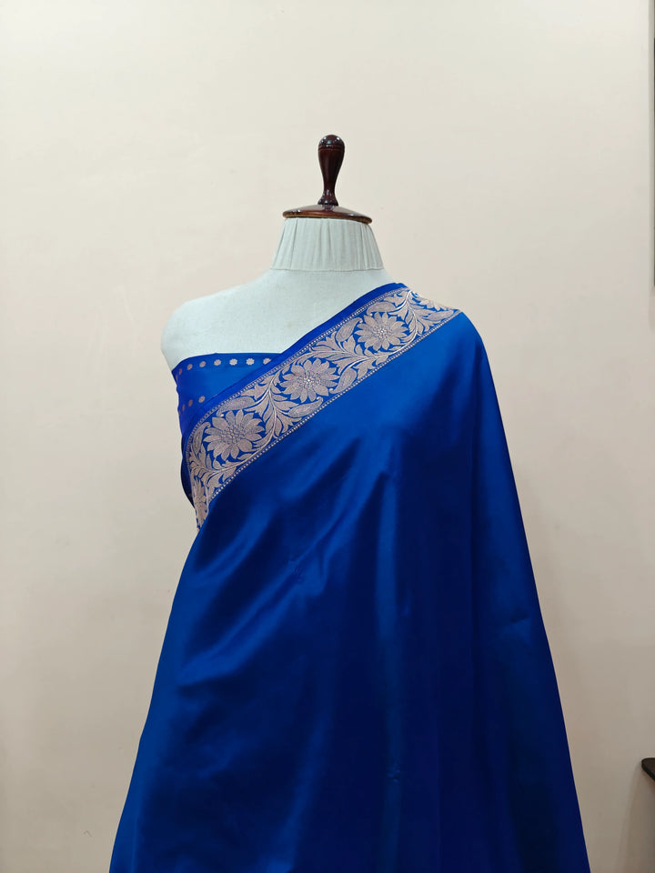 Royal Blue Pure Banarasi Handloom Katan Silk Saree