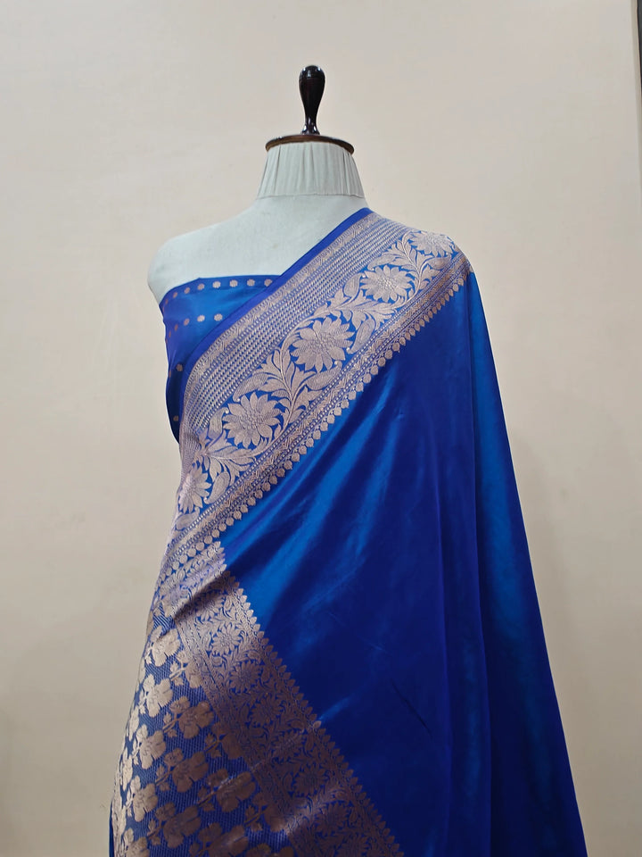 Royal Blue Pure Banarasi Handloom Katan Silk Saree
