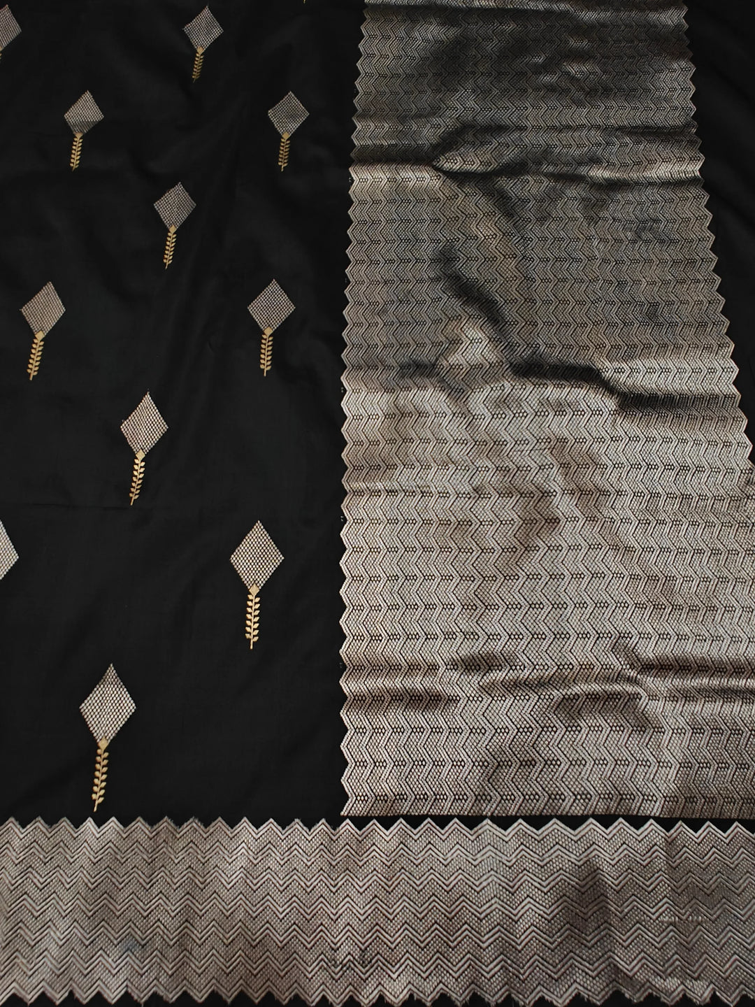 Black Pure Banarasi Handloom Katan Silk Saree