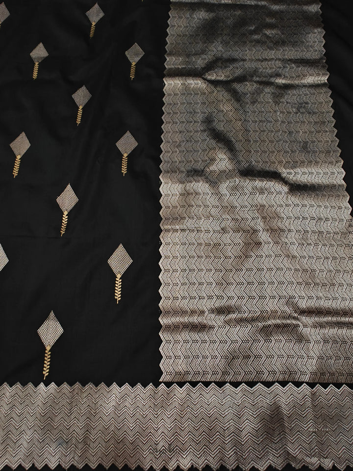 Black Pure Banarasi Handloom Katan Silk Saree