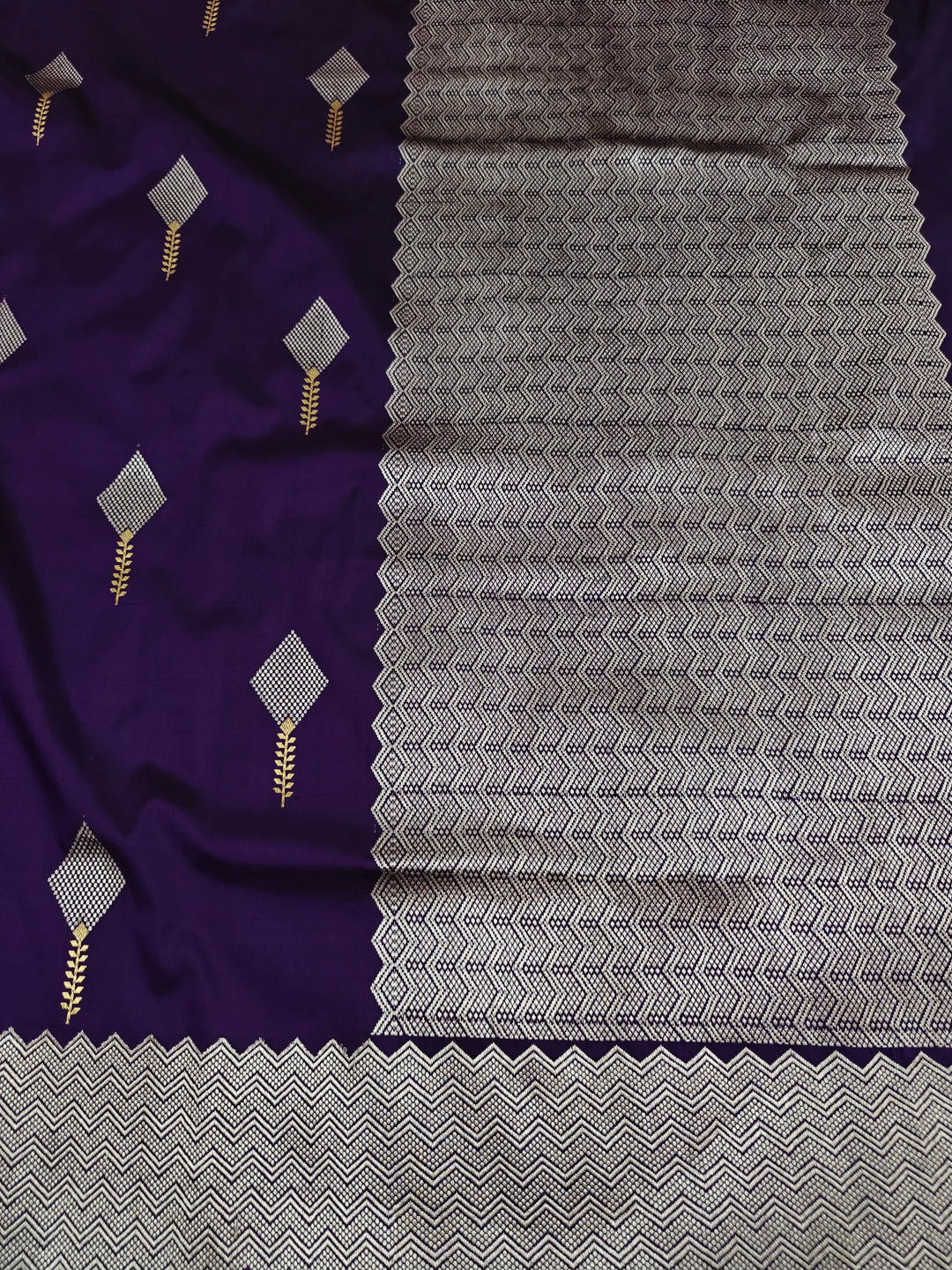 Purple Pure Banarasi Handloom Katan Silk Saree