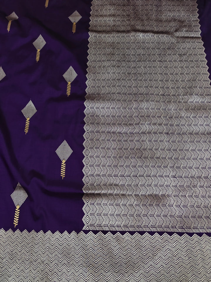 Purple Pure Banarasi Handloom Katan Silk Saree