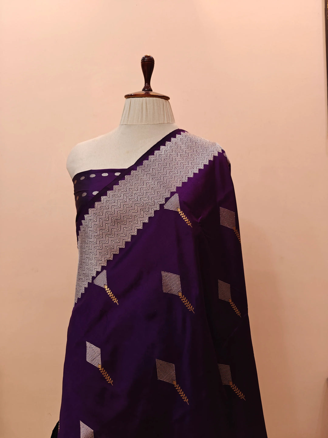 Purple Pure Banarasi Handloom Katan Silk Saree