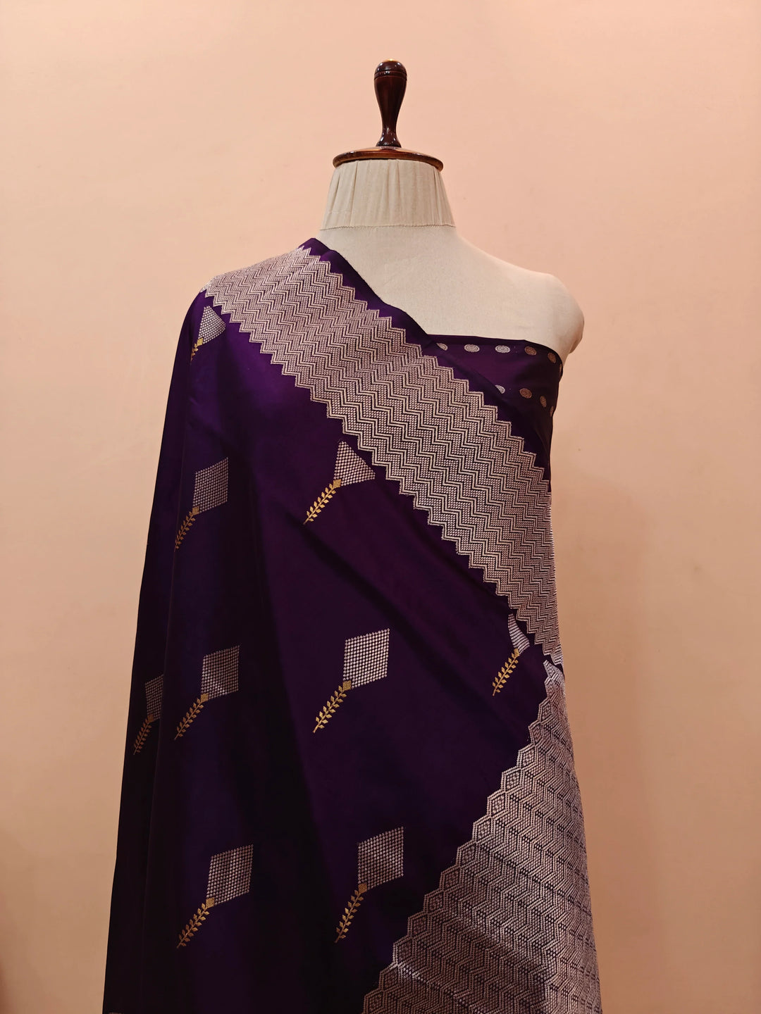 Purple Pure Banarasi Handloom Katan Silk Saree