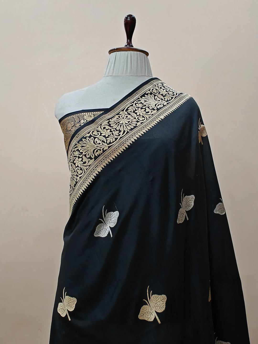 Black Pure Banarasi Handloom Katan Silk Saree