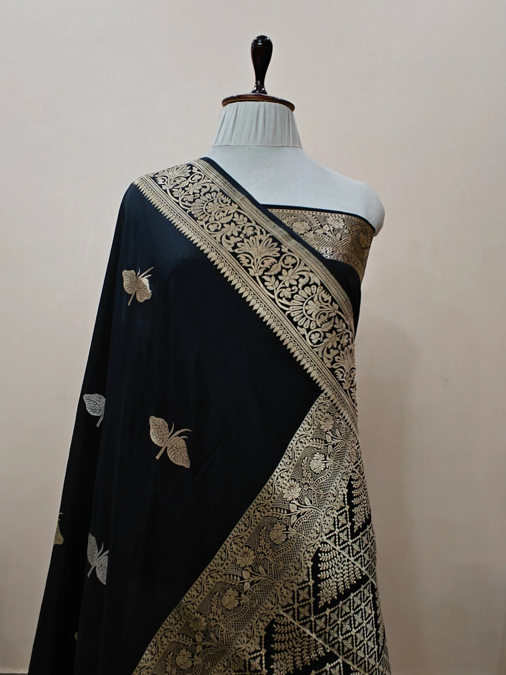 Black Pure Banarasi Handloom Katan Silk Saree