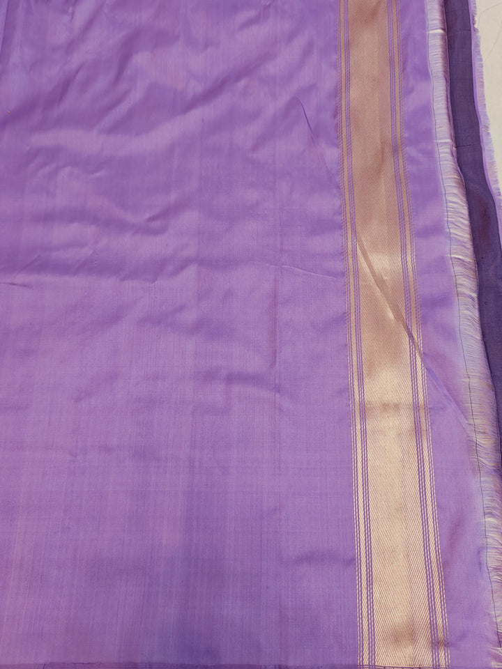 Lavender Pure Banarasi Handloom Katan Silk Saree