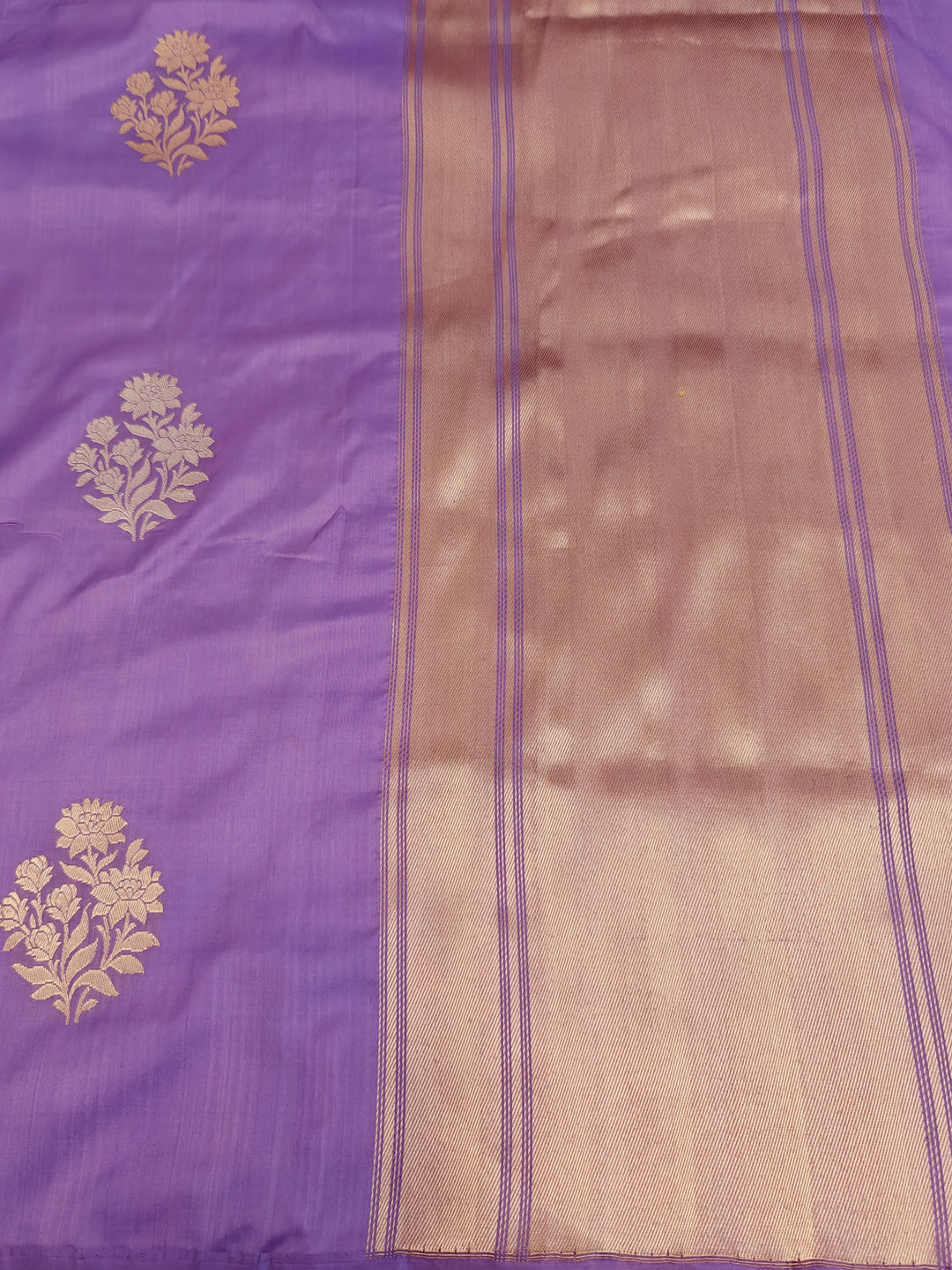 Lavender Pure Banarasi Handloom Katan Silk Saree