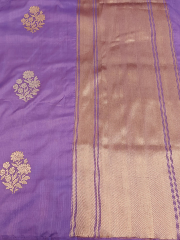 Lavender Pure Banarasi Handloom Katan Silk Saree