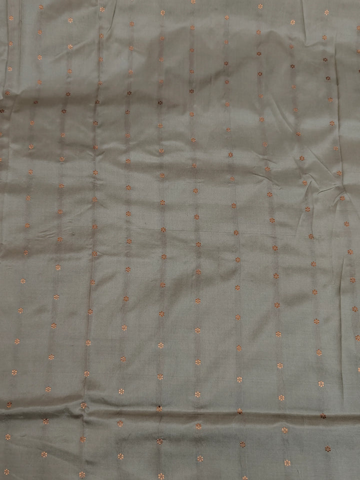 Light Grey Pure Katan Silk Handloom Banarasi Saree