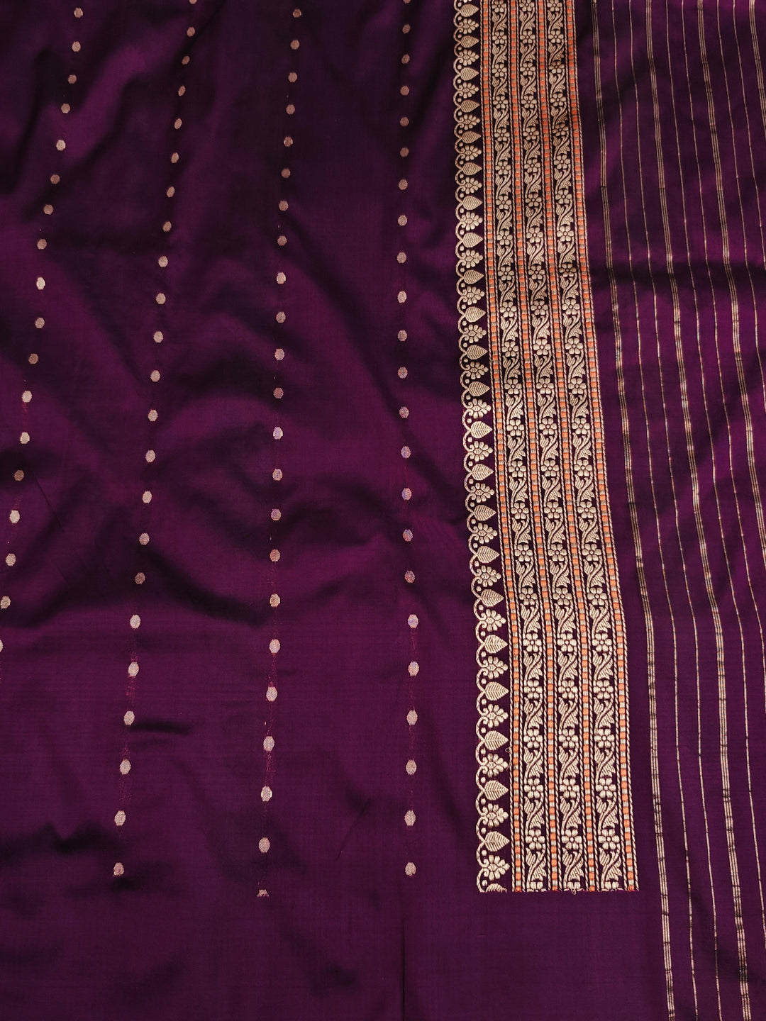 Purple Banarasi Handloom Katan Silk Saree