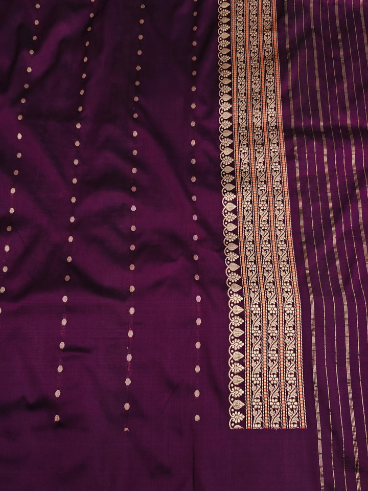Purple Banarasi Handloom Katan Silk Saree
