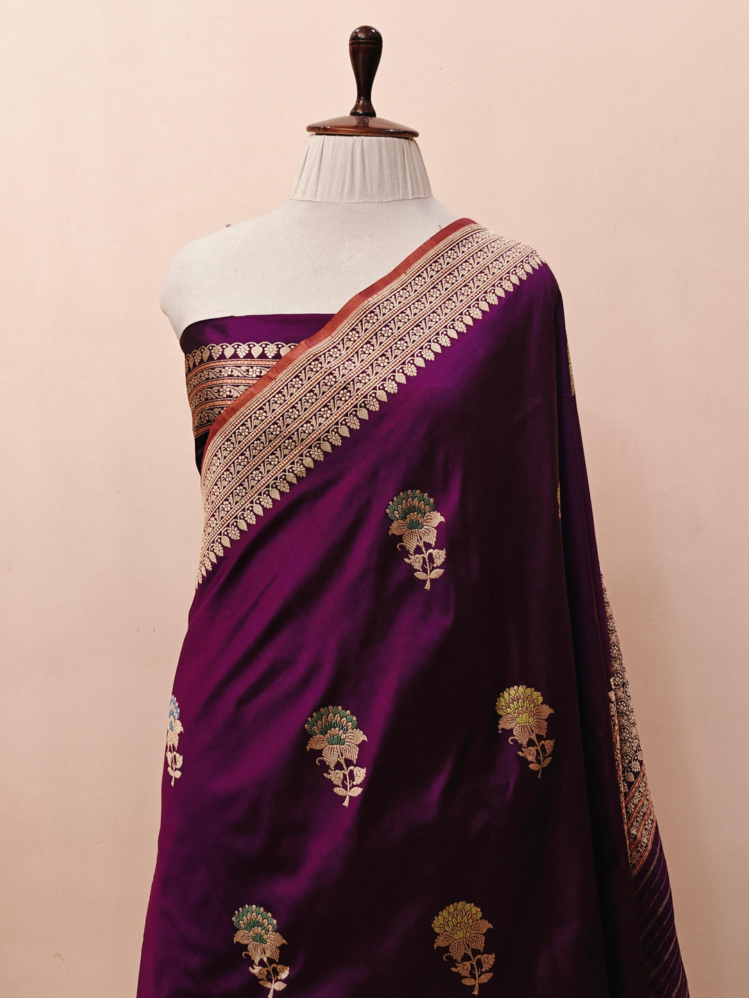 Purple Banarasi Handloom Katan Silk Saree