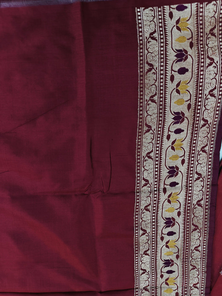 Maroon Banarasi Handloom Katan Silk Saree