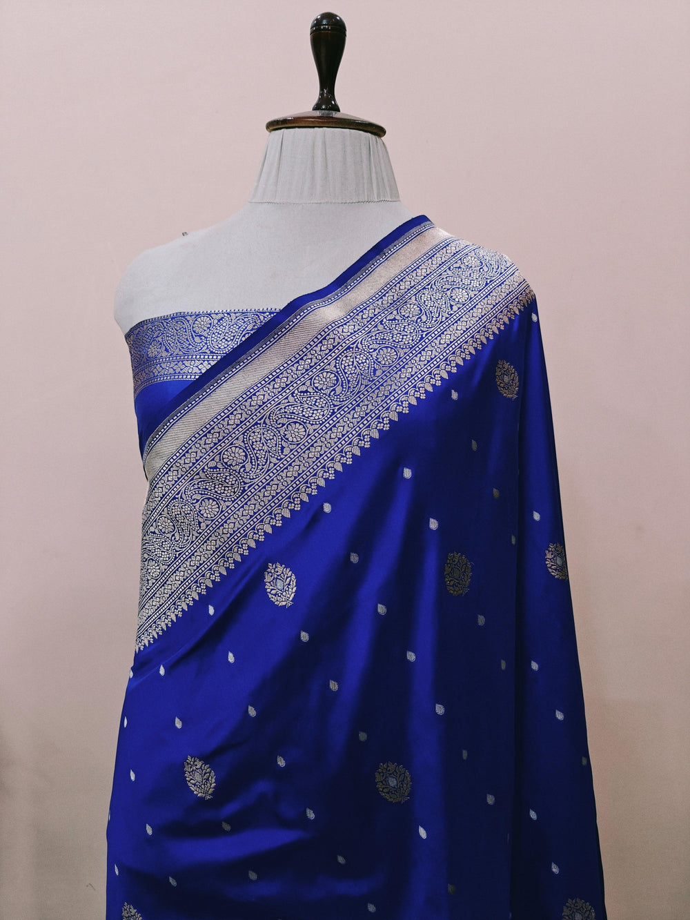 Royal Blue Pure Banarasi Handloom Katan Silk Saree