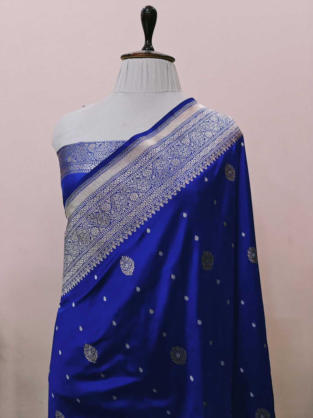 Royal Blue Pure Banarasi Handloom Katan Silk Saree