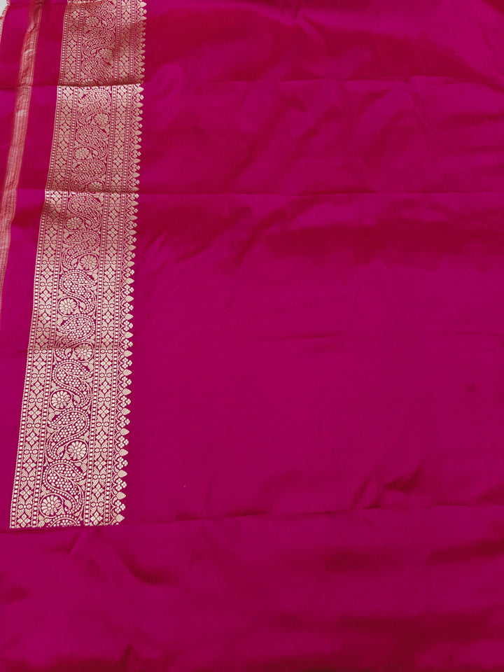 Rani Pink Pure Banarasi Handloom Katan Silk Saree