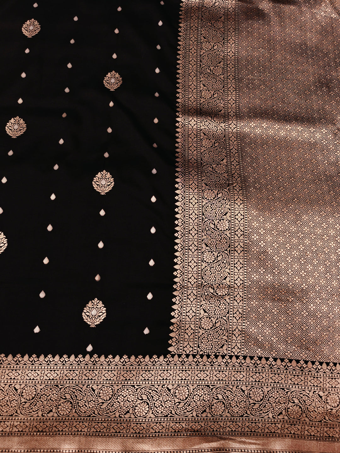 Black Pure Banarasi Handloom Katan Silk Saree