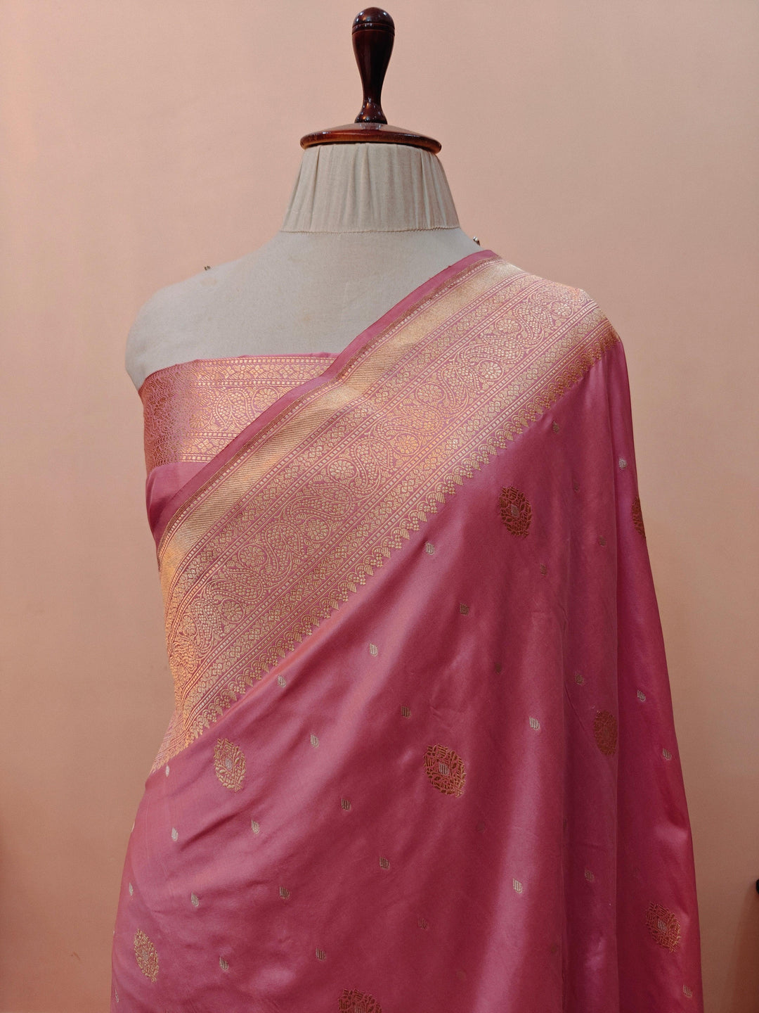 Pastel Pink Pure Banarasi Handloom Katan Silk Saree