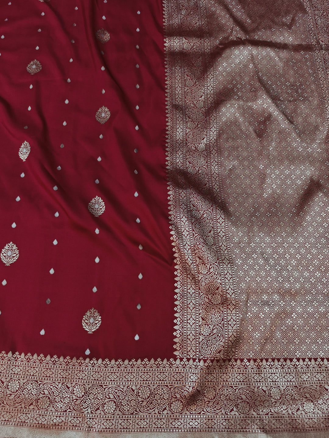 Maroon Pure Banarasi Handloom Katan Silk Saree