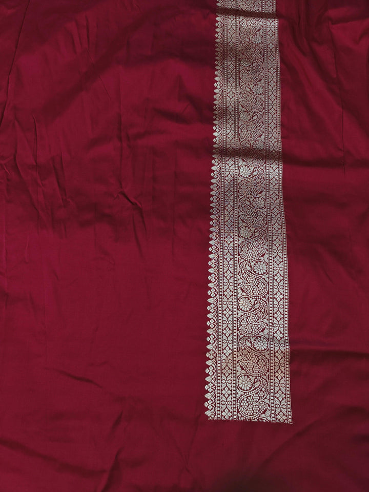 Maroon Pure Banarasi Handloom Katan Silk Saree
