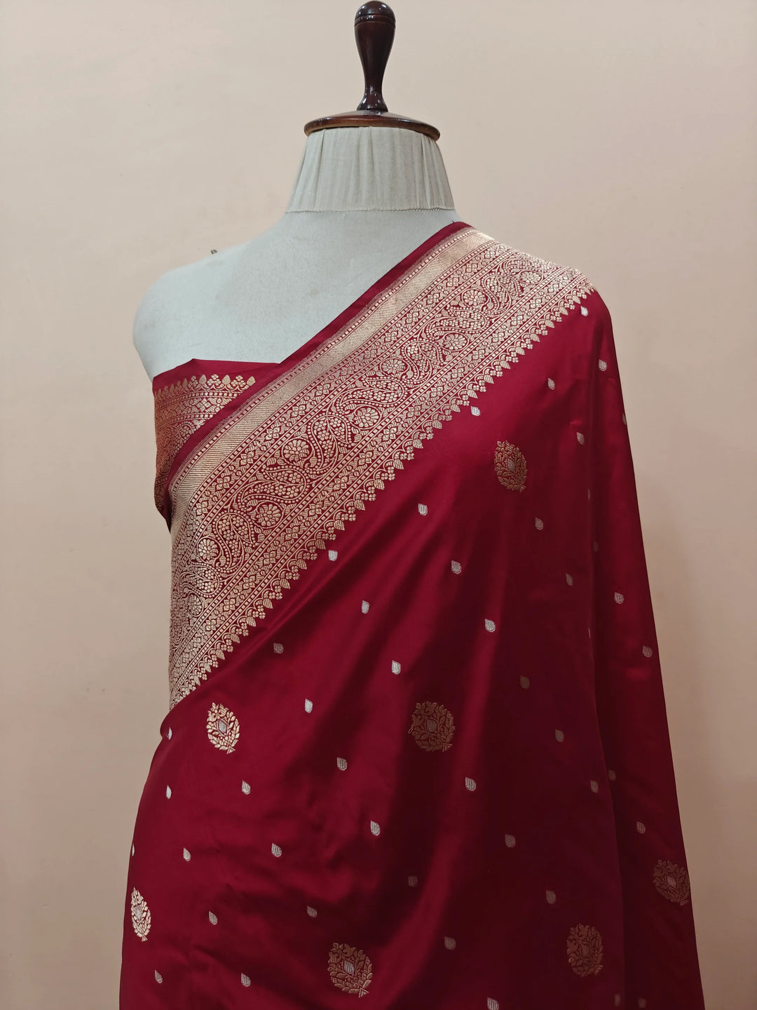 Maroon Pure Banarasi Handloom Katan Silk Saree