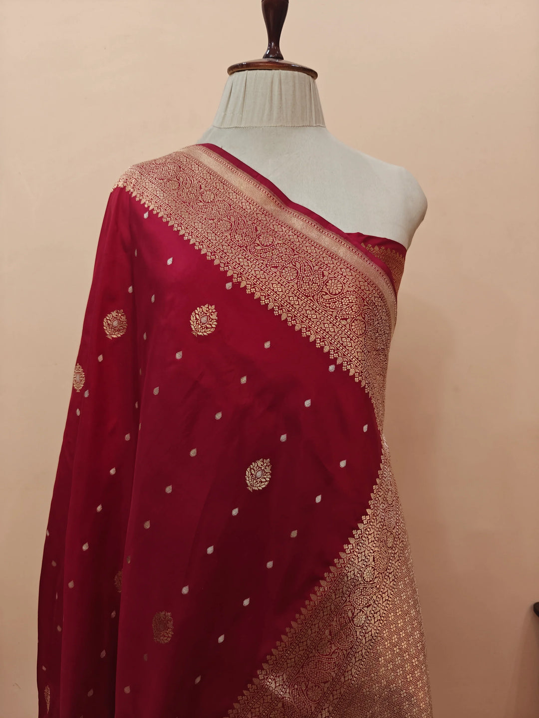 Maroon Pure Banarasi Handloom Katan Silk Saree