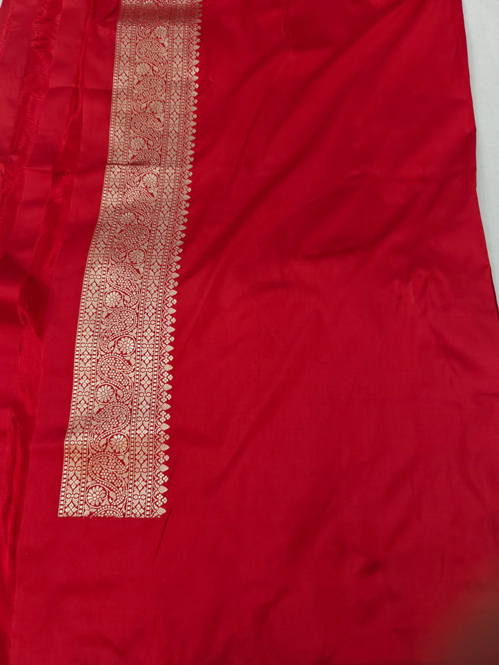 Red Pure Banarasi Handloom Katan Silk Saree