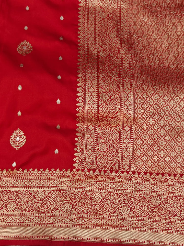 Red Pure Banarasi Handloom Katan Silk Saree