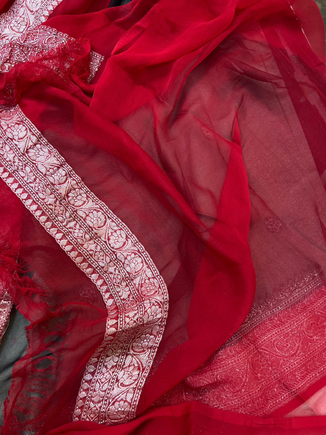 Black Khaddi Chiffon Banarasi Handloom Saree - Aura Benaras