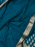 Rama Green Banarasi Handloom Satin SIlk Saree - Aura Benaras