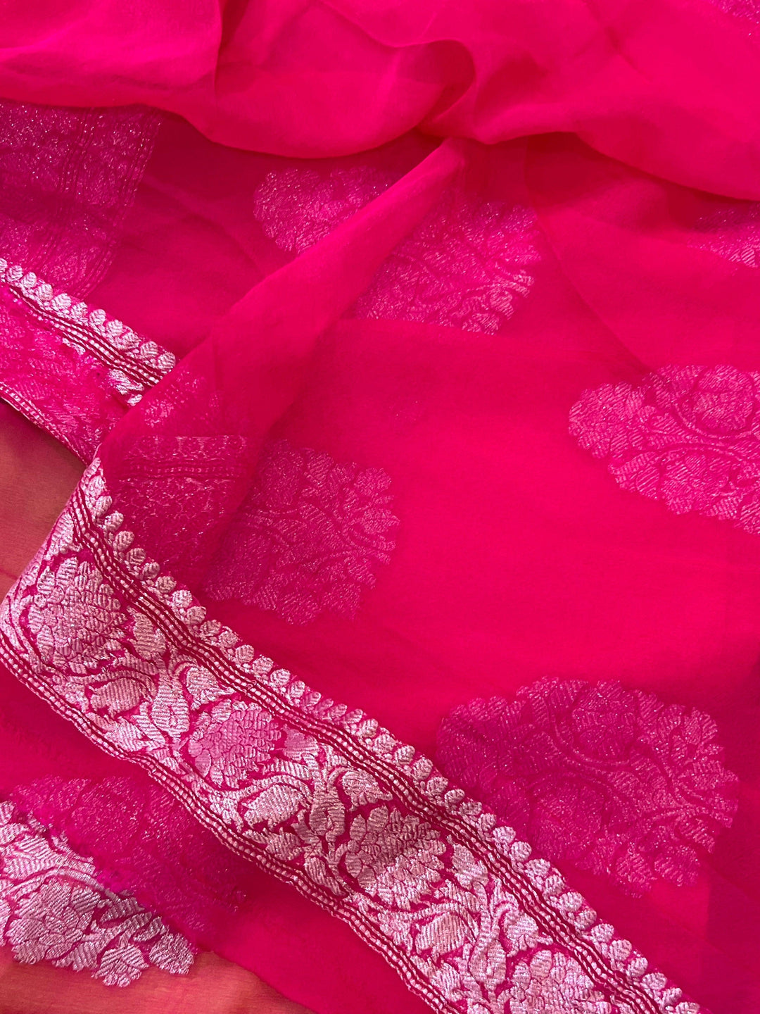 Lemon Yellow Khaddi Chiffon Banarasi Handloom Saree - Aura Benaras