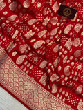 Red Pure Banarasi Handloom Katan Silk Saree