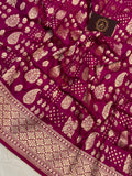 Magenta Purple Pure Banarasi Handloom Katan Silk Saree - Aura Benaras